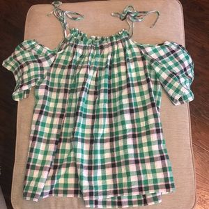 Black and green checkered top